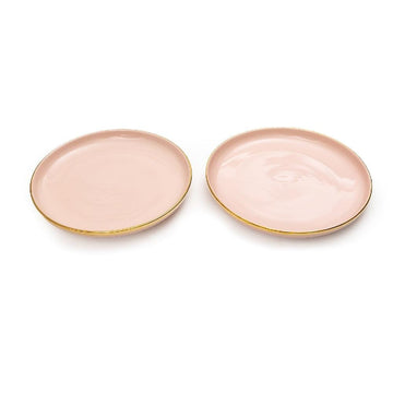 10 Inch Plate -Glossy Lotus Pink Colour with Gold Lining - EZ Life